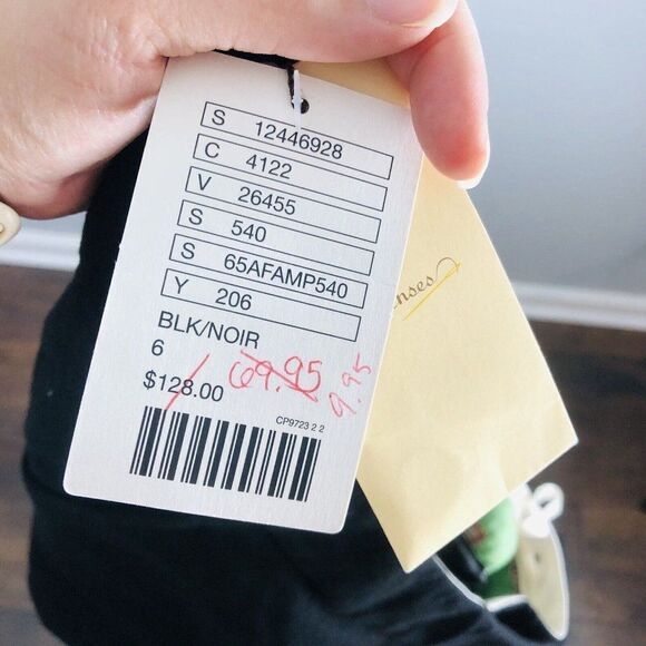 Anthropologie Elevenses Size 6 Black Slim Business Casual Crop Pant - Picture 9 of 12